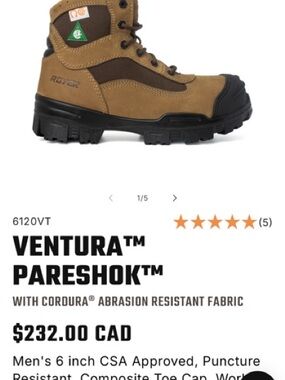 Royer Brown CSA Approved Work Boots Size 14 US